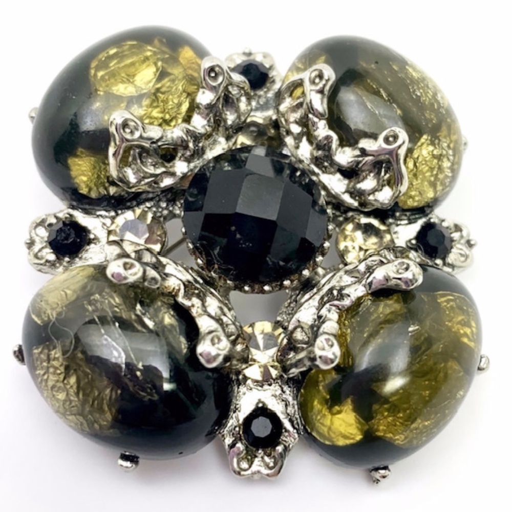 NWT GORGEOUS DRAMATIC VINTAGE STYLE BROOCH PIN